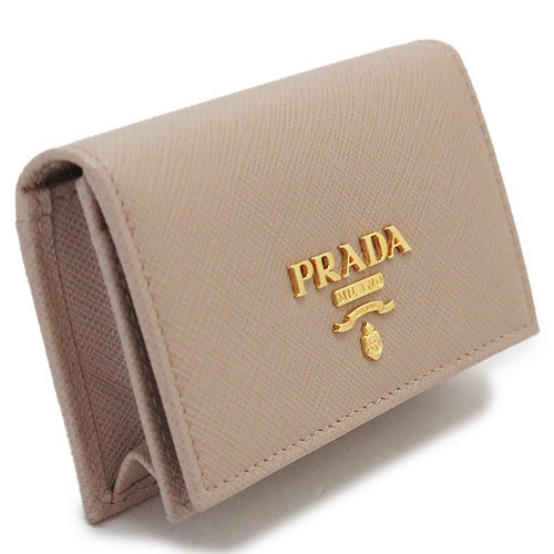 Prada Holder Saffiano Metal Card Tan Prada Holder Saffiano Metal Card Tan